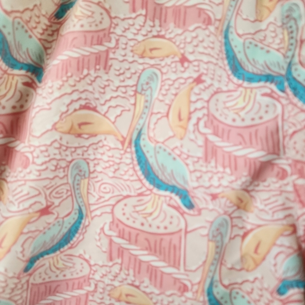 Vineyard Vines Mens Lined Swimming Trunks Tropical Fish Pelican Blue Orange Pink - Picture 2 of 10